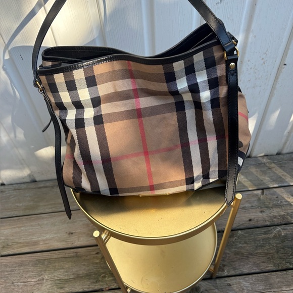 Burberry Handbags - Burberry Checkered Bag with Gold Detail